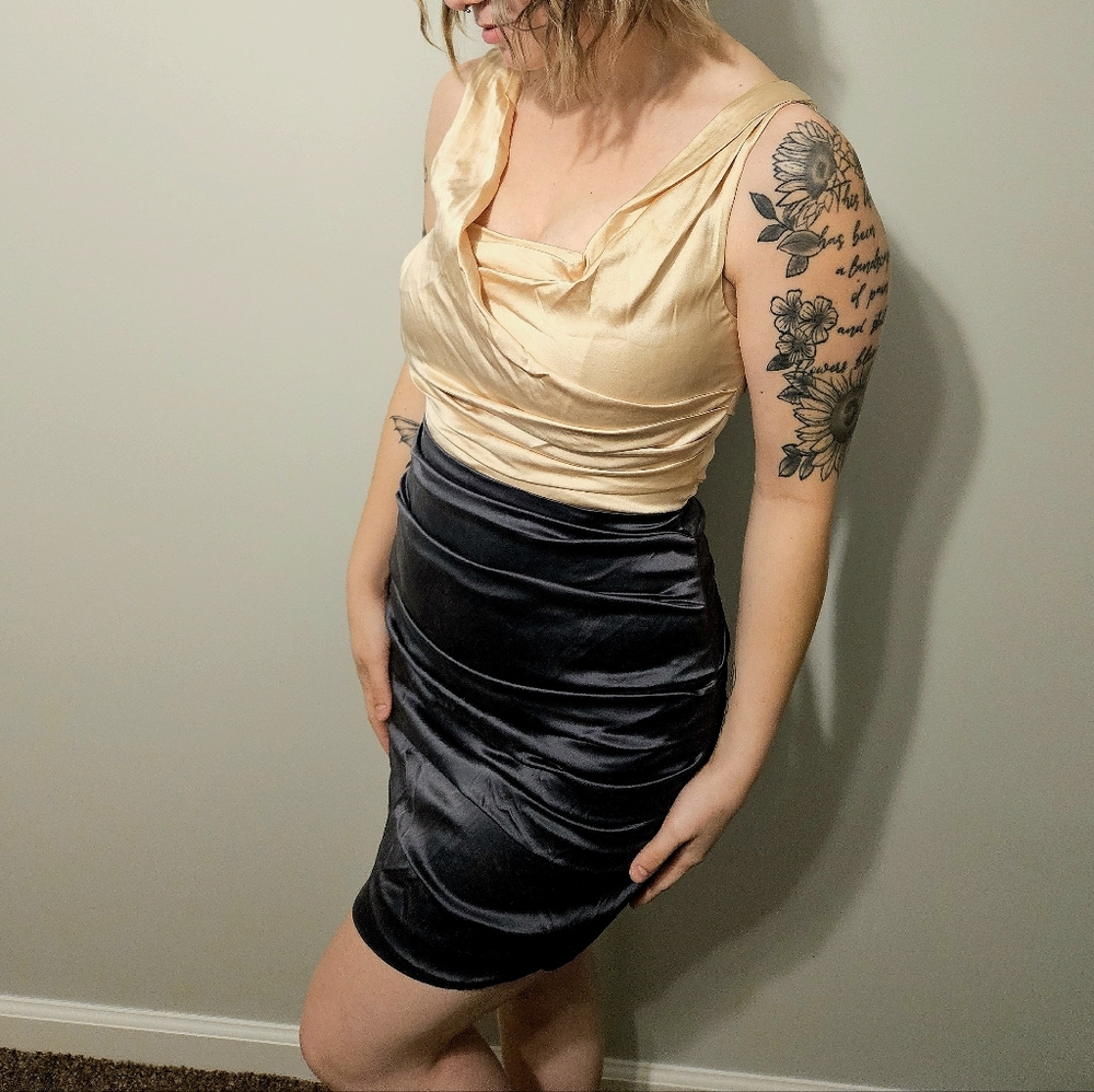 Express Satin Cream Dress